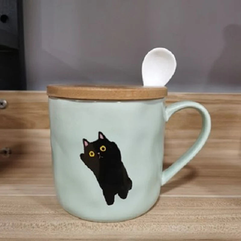 Quirky Animal Sketch Style Japan Porcelain Cup