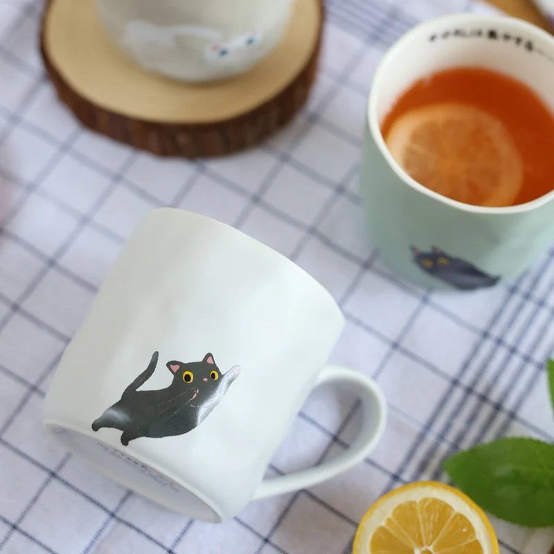 Quirky Animal Sketch Style Japan Porcelain Cup