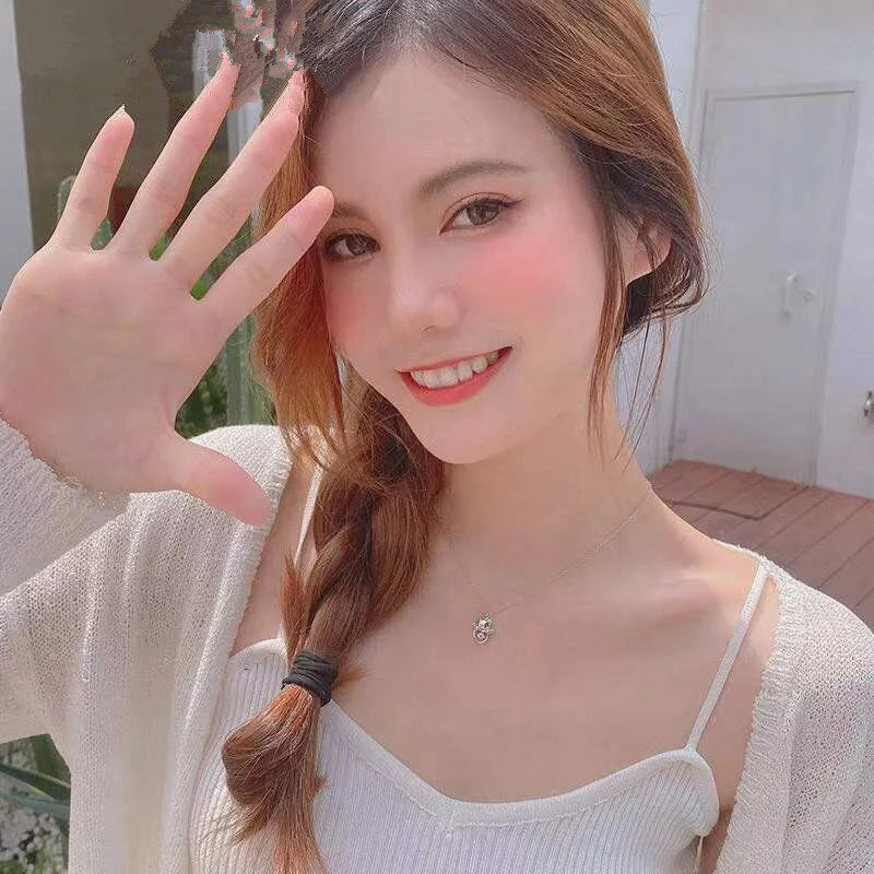 Sanrio New Cute Angel Hello Kitty Pendant Necklace Versatile Niche Design Kawaii Clavicle Chain Gift Girls Free Shipping